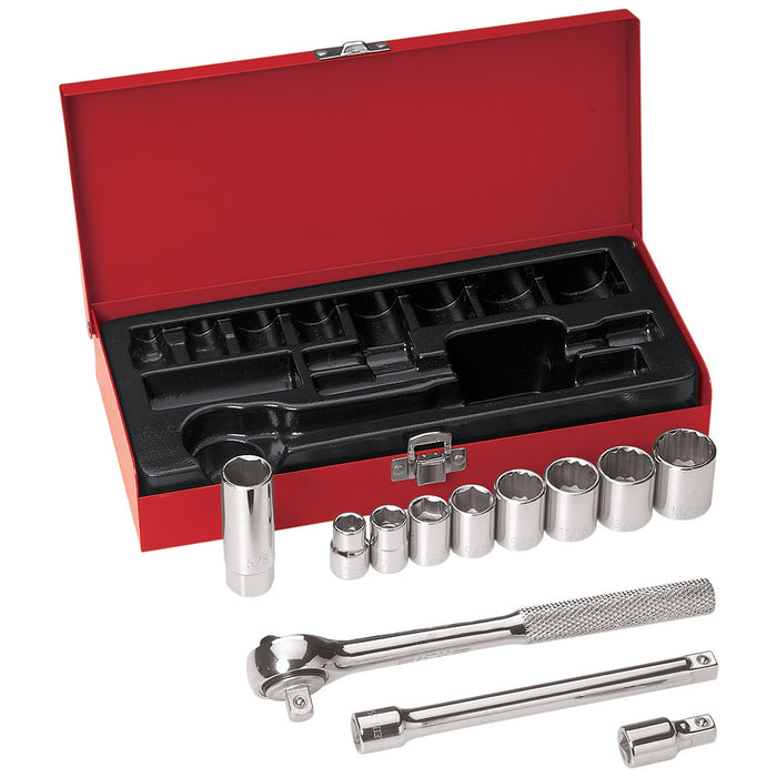 Klein Tools 65504 3/8" Drive Socket Wrench Set, 12 Piece