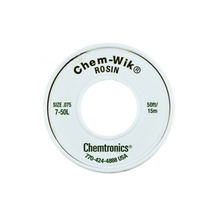 Chemtronics 7-50L Chem-Wik Desoldering Braid Rosin .075", 50'
