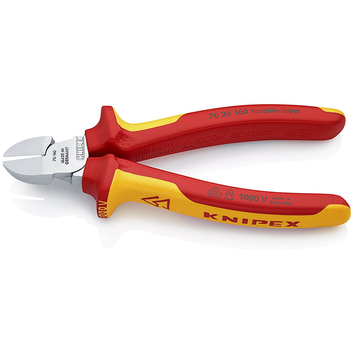 Knipex 70 26 160 Diagonal Cutter 6,3" with opening spring VDE-tested