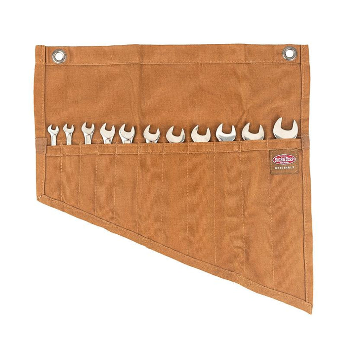 Bucket Boss 70003 Tool and Wrench Set Roll with 11 Pockets in Brown