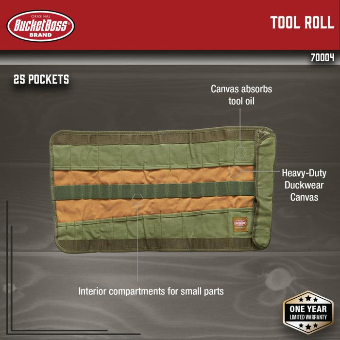 Bucket Boss 70004 Tool Roll, Tool Bags - Original Series Brown