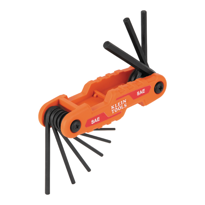 Klein Tools 70542 Compact Folding Hex Key Set, SAE and Metric, 17 Pc.