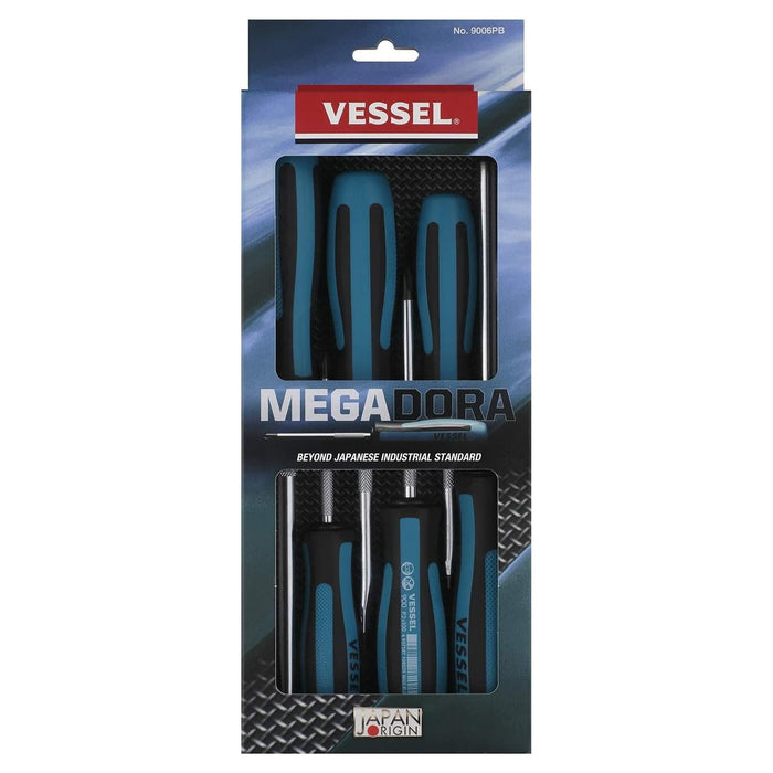 Vessel Tools 9006PB MEGADORA Screwdriver 6pc Set