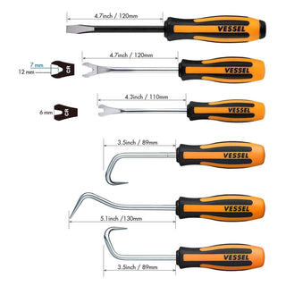 Vessel Tools 9706EVA MEGADORA Removing Tool Set, 6 Pieces
