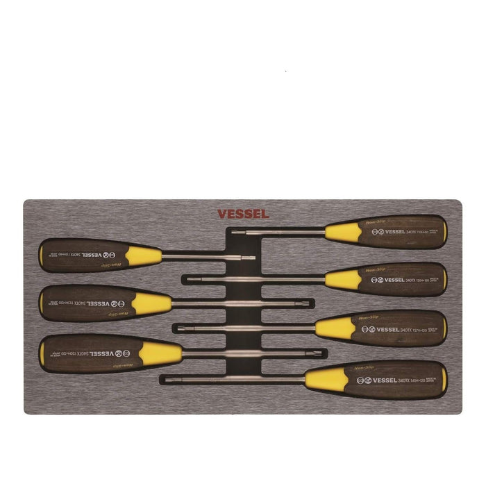 Vessel Tools 3407EVA WOOD-COMPO Non-Slip TORX® Tamper-proof Screwdriver 7 Piece Set