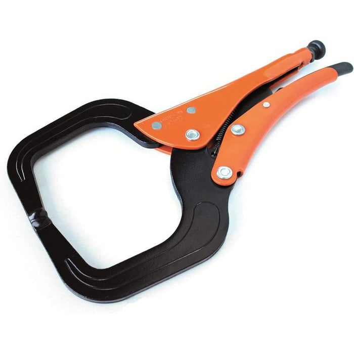 Grip-On 12412 12 Inch Steel C-Clamp Locking Pliers in Orange Epoxy