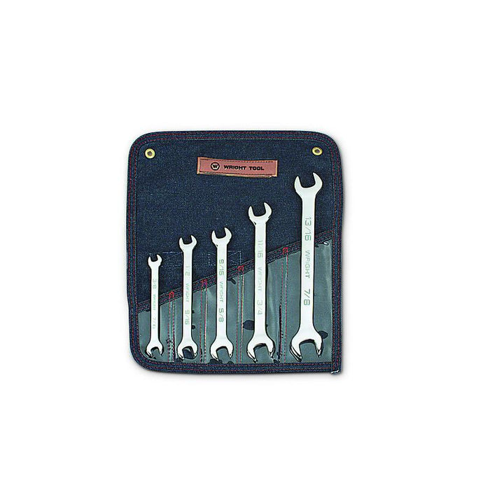 Wright Tool 735 5 Piece 3/8-Inch - 7/8-Inch Open End Wrench Set