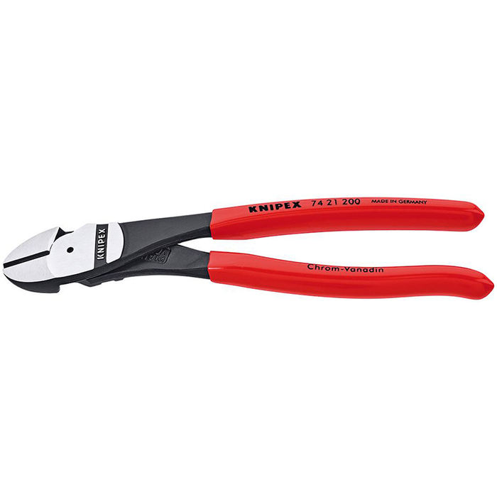 Knipex 74 21 200 8" High Leverage Angled Diagonal Cutters