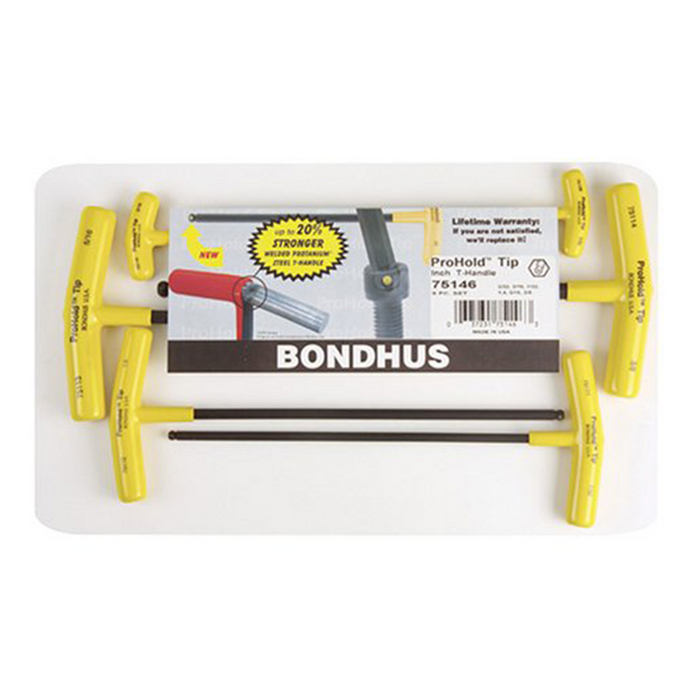 Bondhus 75146 Ball End T-handles with ProHold Tip, 6 Piece