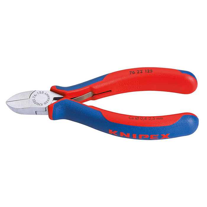 Knipex 76 22 125 Diagonal Cutter with soft handle and opening spring without bevel