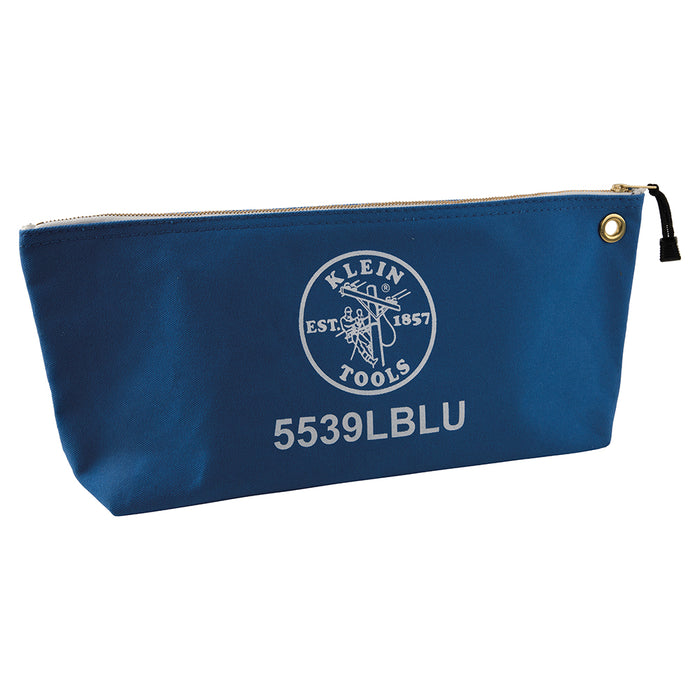 Klein Tools 5539LBLU Canvas Zipper Pouch, 16-Inch Tool Bag Storage Organizer, Blue