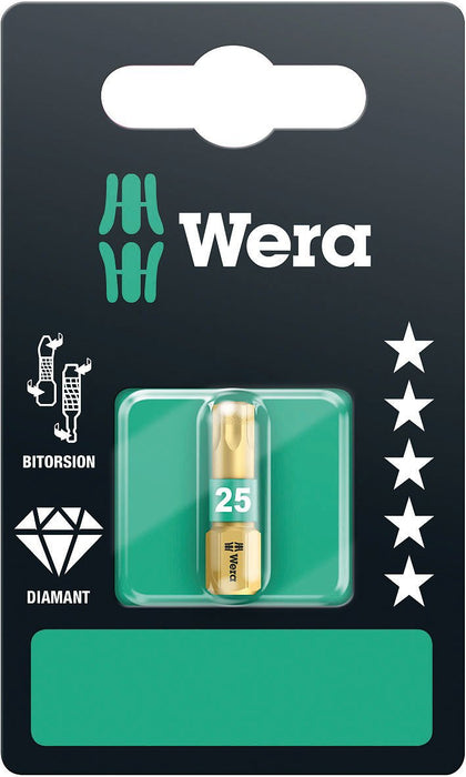 Wera 05134377001 1 BDC Diamond Coated TORX® 25 Bit, 5 Piece