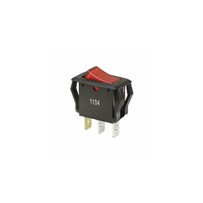 Ideal 774039 Rocker Switch, SPST, O-F, Spade, Red Lighted