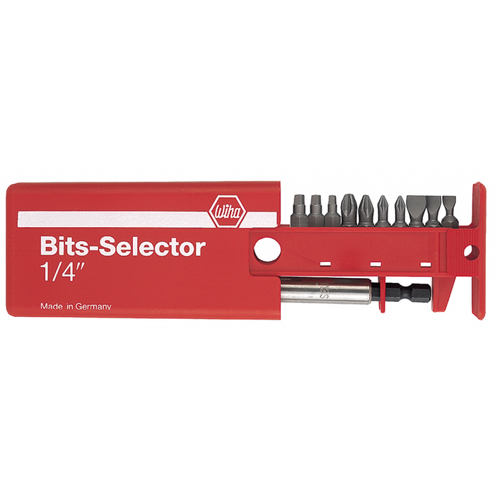 Wiha 79248 Slotted/Phillips/Square Bit Selector, 10 Piece