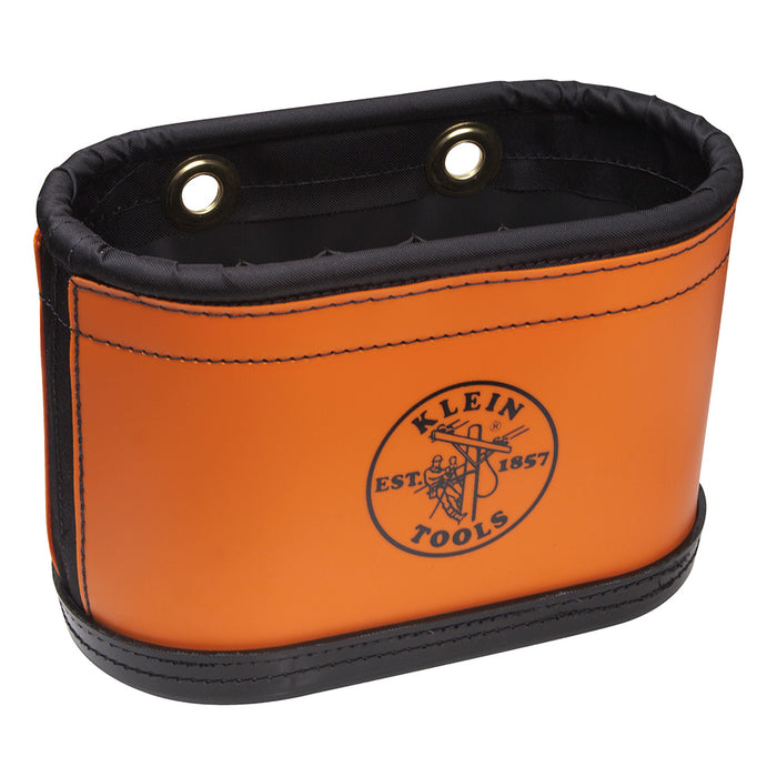 Klein Tools 5144BHB 15-Pocket Number 6 Canvas Oval Aerial Bucket with Orange PVC Wrap without Hooks