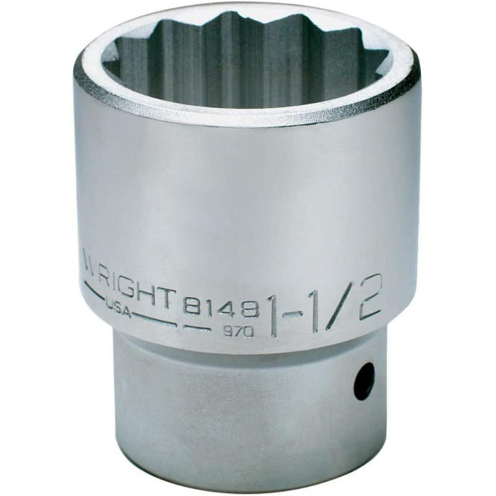 Wright Tool 8166 Square 12 Point Standard Socket 1 Inch Drive