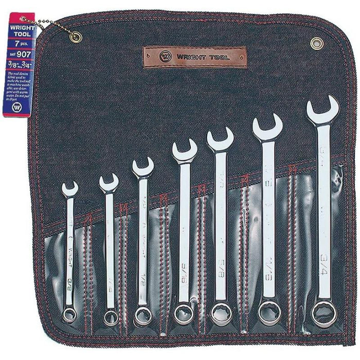 Wright Tool 907 Full Polish 12 Point Combination Wrench Set