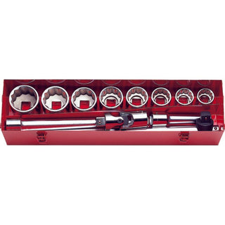 Ko-Ken 8200A 1 Inch Sq. Dr. Socket Set 12 Point 12 Pieces