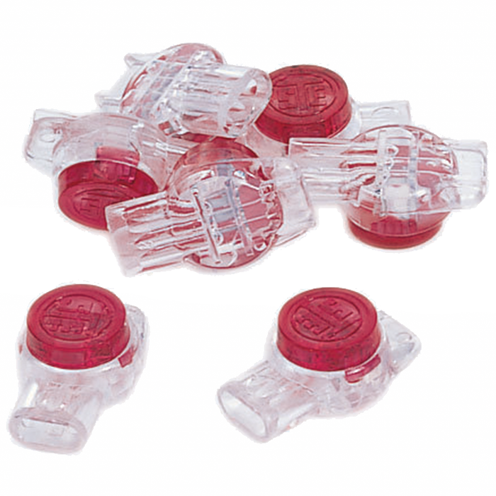 Ideal 86-925 IDC 3-Wire UR Red Butt Splice Jellybean Connectors - 100/Pack