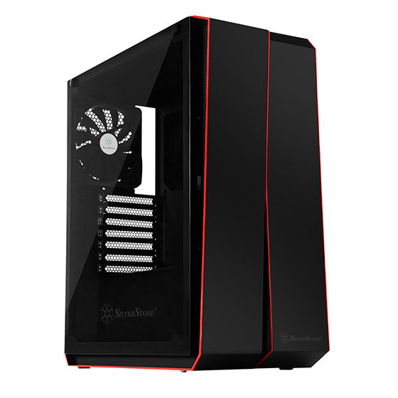 SilverStone RL07B-G - Red Line Midi Tower ATX Gaming Computer Case