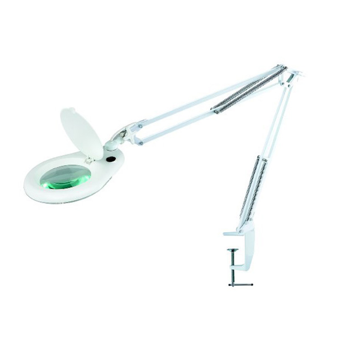 Eclipse 902-109 Magnifier Workbench Lamp – White with Bench Clamp