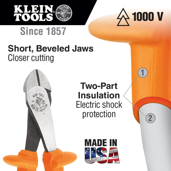 Klein Tools D2000-48-INS 8" Insulated High-Leverage Diagonal-Cutting Pliers