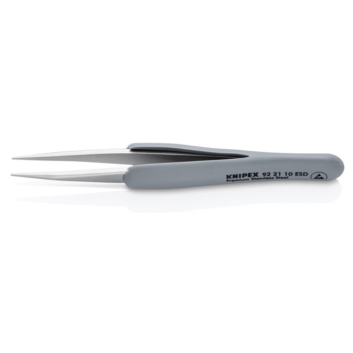 Knipex 92 21 10 ESD Premium Stainless Steel Precision Tweezers, 5 1/4" - Pointed Tips