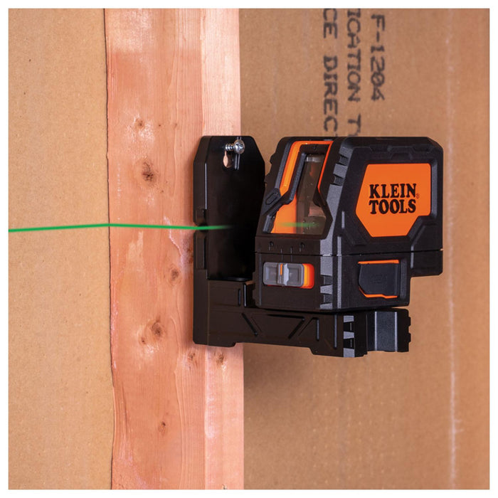 Klein Tools 93LCLGR Rechargeable Self-Leveling Green Cross-Line Laser Level with Red Plumb