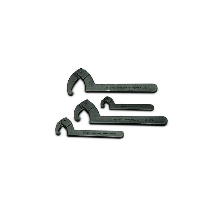 Wright Tool 9629 Adjustable Hook Spanner Wrench Set 4-piece