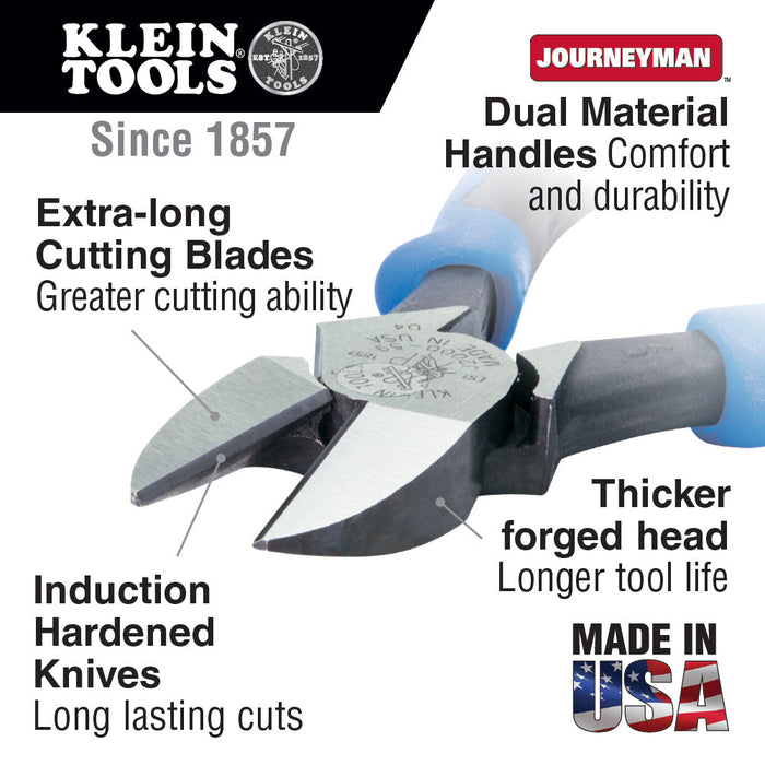 Klein Tools J2000-59 Journeyman Heavy-Duty Diagonal-Cut Pliers, 9"