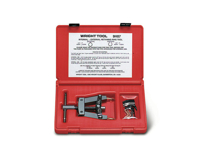 Wright Tool 9H87 Retaining Ring Tool with Automatic Lock-In Plastic Case