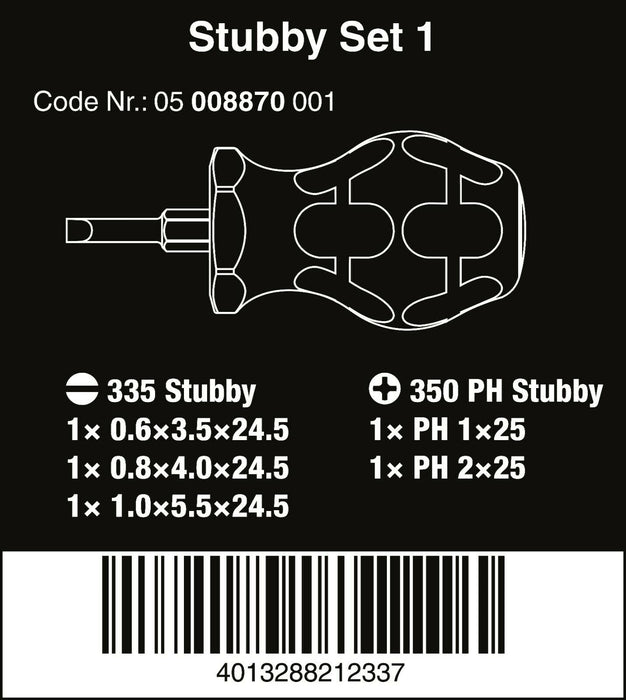 WERA 05008870001 Stubby Set 1 screwdriver set
