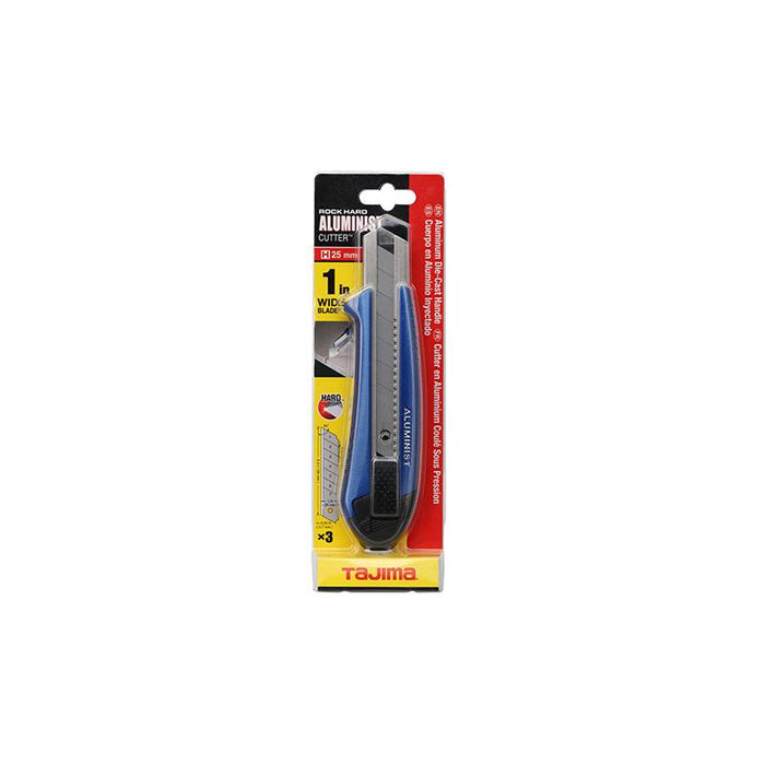Tajima Tools AC-700B [H] Rock Hard Aluminist, Auto Lock Blade, 3 x Rock Hard Blade, Blue