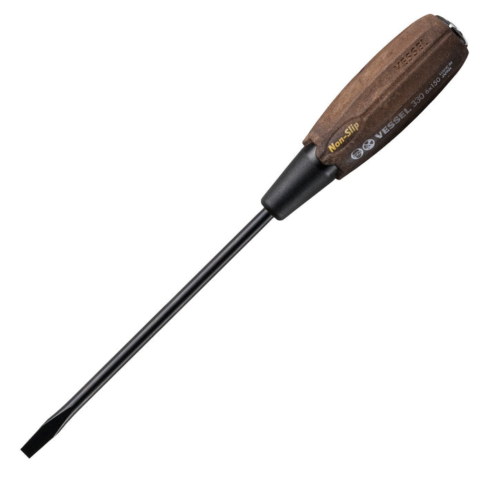 Vessel Tools 330S6150 Wood-Compo Tang-Thru Screwdriver No.B-330, Slotted 6 x 150