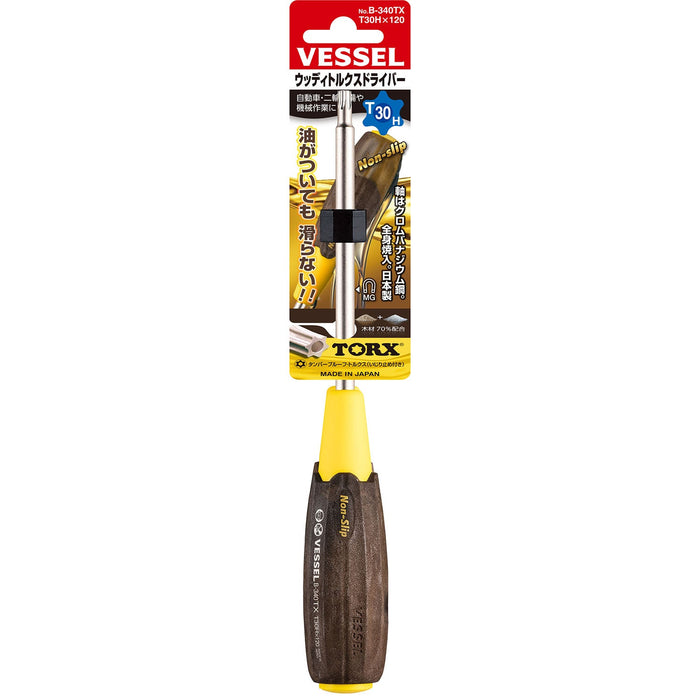 Vessel Tools 340T30H120 Wood-Compo TORX® Screwdriver No.B-340TX, T30H x 120