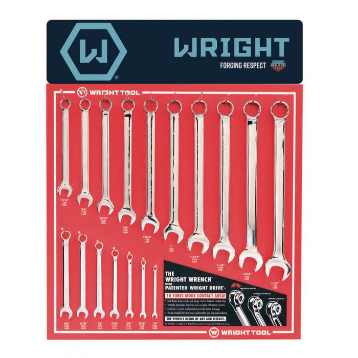 Wright Tool D977 17-Piece Fractional Combination Wrenches