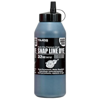Tajima PLC3-BK900 Snap Line Dye, permanent marking chalk, black, easy-fill nozzle, 907g / 32 oz.