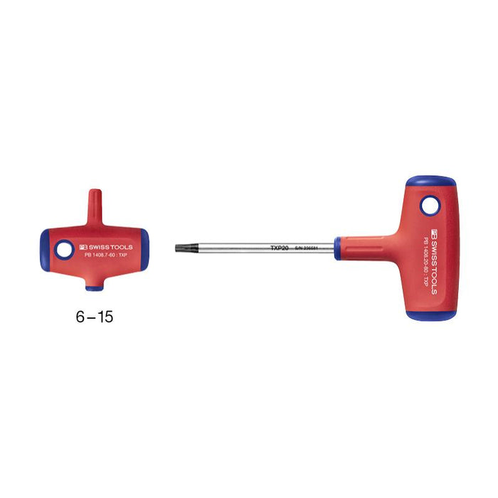 PB Swiss Tools PB 1408.9-60 Cross-Handle Screwdrivers, TORX® Plus TXP9