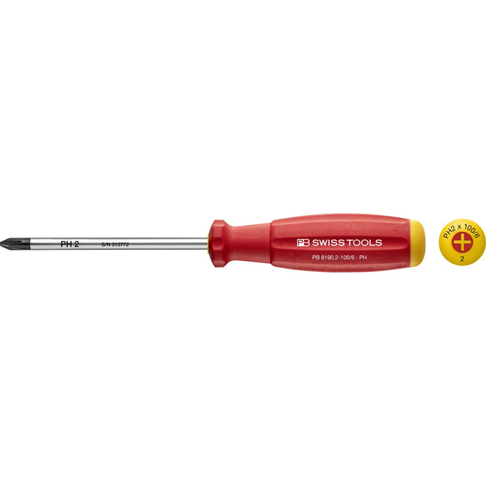 PB Swiss Tools PB 8190.2-100/6 * SwissGrip Screwdrivers 6 mm