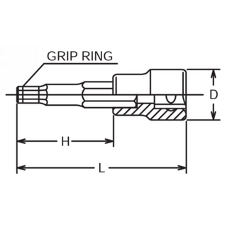 Ko-Ken RS3015M/8-L62 3/8 Sq. Dr. Bit Socket set 3mm-12mm Hex Length 62mm 8 pieces