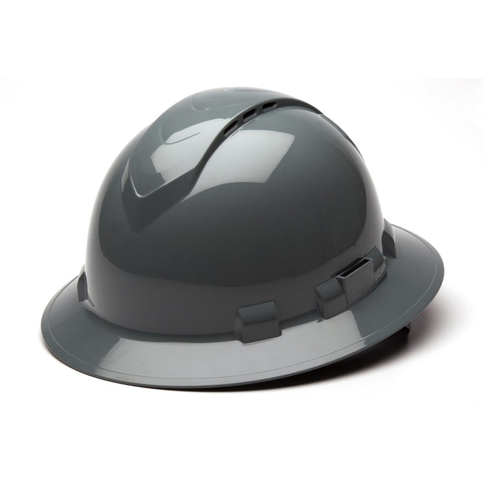 Pyramex HP541 Ridgeline Full Brim Hard Hat, 4 point Ratchet Suspension