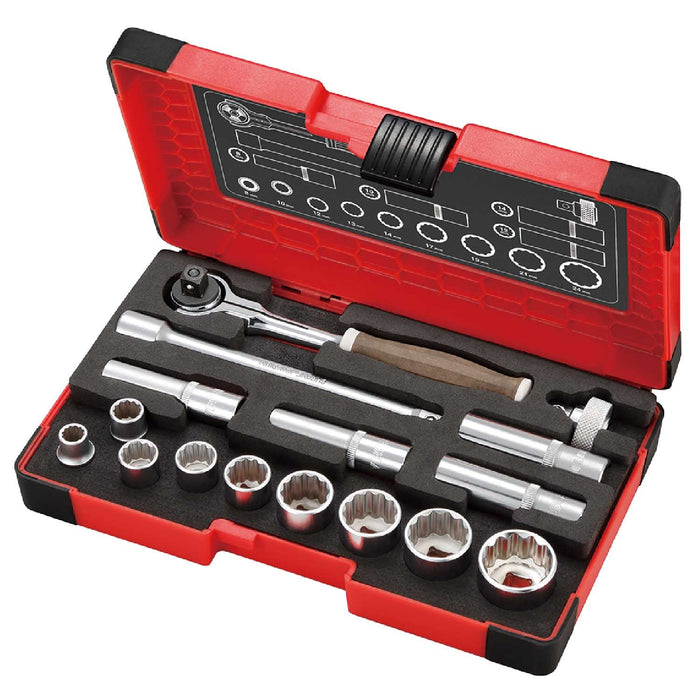 Vessel Tools HRW3005MSW Wood-Compo Swivel Socket Wrench Set, 3/8″ Drive