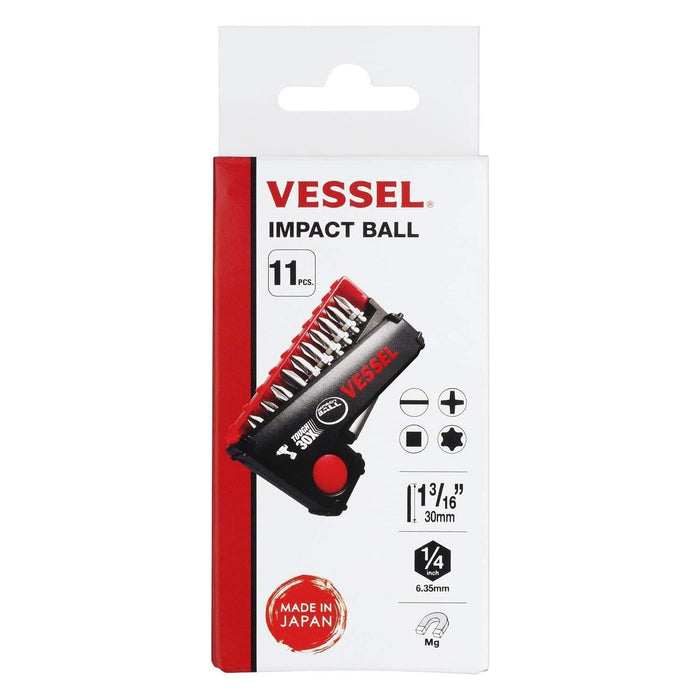 Vessel Tools IB11P02U IMPACT BALL Torsion Bit Set in POP-UP Case, 11 Pc.