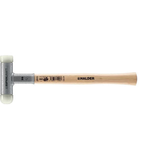 Halder 3366.230 Supercraft Dead Blow, Non-Rebounding Hammer with Nylon Face Inserts Steel Housing and Hickory Handle