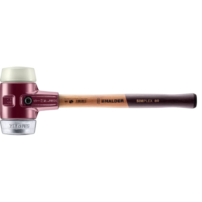 Halder 3089.080 Simplex Mallet with Nylon and Aluminum Inserts  Cast Iron Housing and Wood Handle