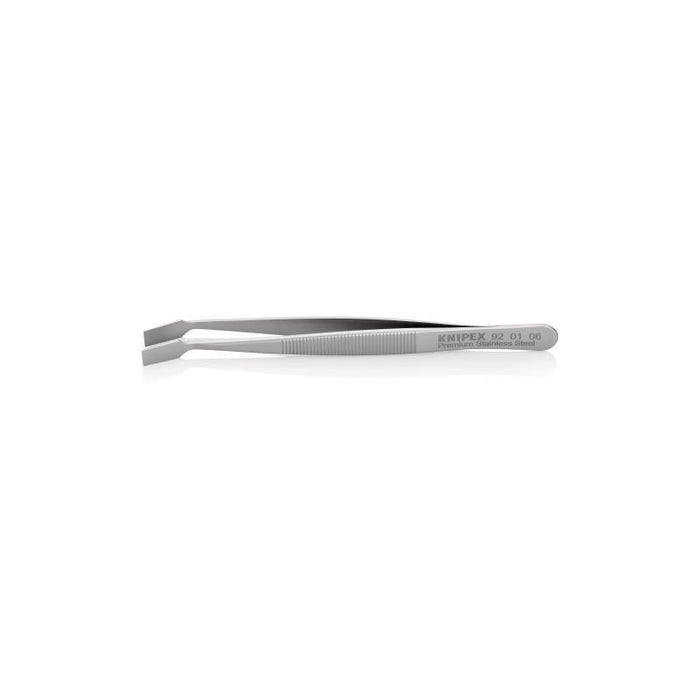 Knipex 92 01 06 Premium Stainless Steel Gripping Tweezers-30°Angled-Blunt Tips
