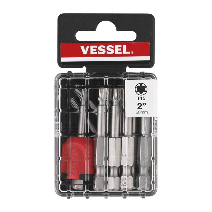 Vessel Tools MGETX1550P10T Neck Torsion Power Bits, TX 15 x 50 mm, Mag Enhancer, 10 Pc.