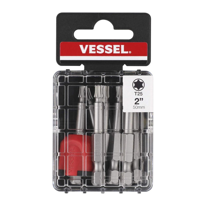 Vessel Tools MGETX2550P10T Neck Torsion Power Bits, TX 25 x 50 mm, Mag Enhancer, 10 Pc.