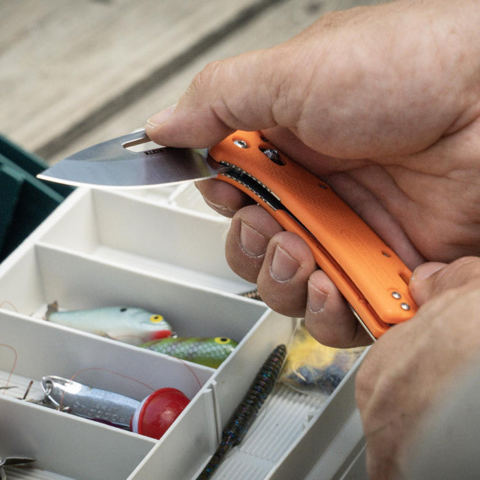 Klein Tools OFK000ORT Resurgence Fishing Pocket Knife, Orange & Drop Point
