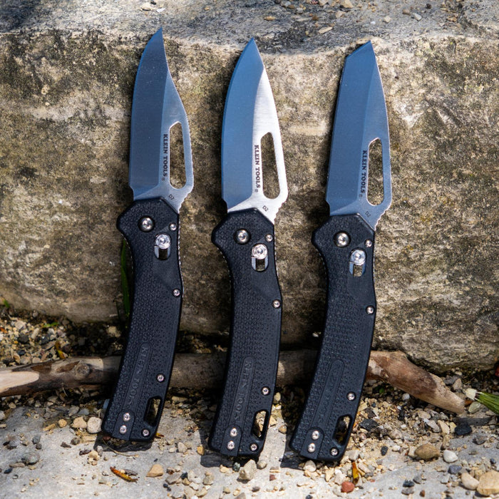 Klein Tools OGK001BKT Resurgence Hunting Pocket Knife, Black & Tanto